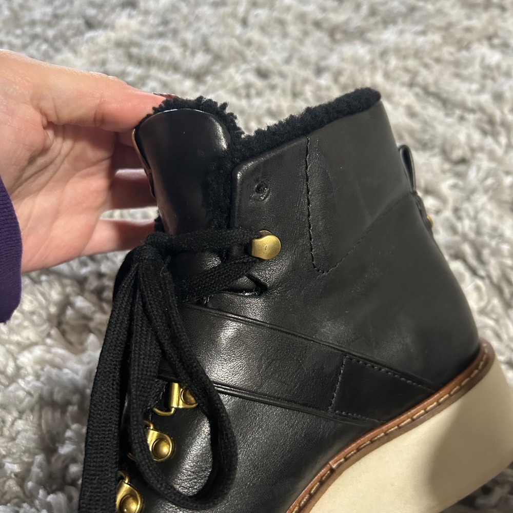 Coach Urban Hiker Shealing Boot In Black‎ Leather sz 7.5 - Picture 6 of 7